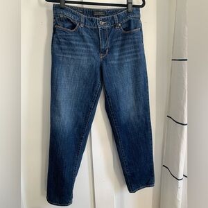 Talbots Flawless Five-Pocket 100% Cotton Jeans Boyfriend Sz 8 Mid Rise Med Blue